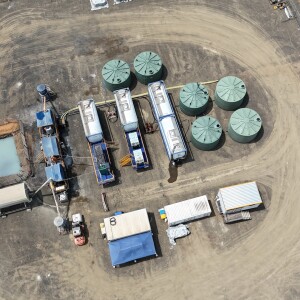 Jennchem drone view of surface pump equipment